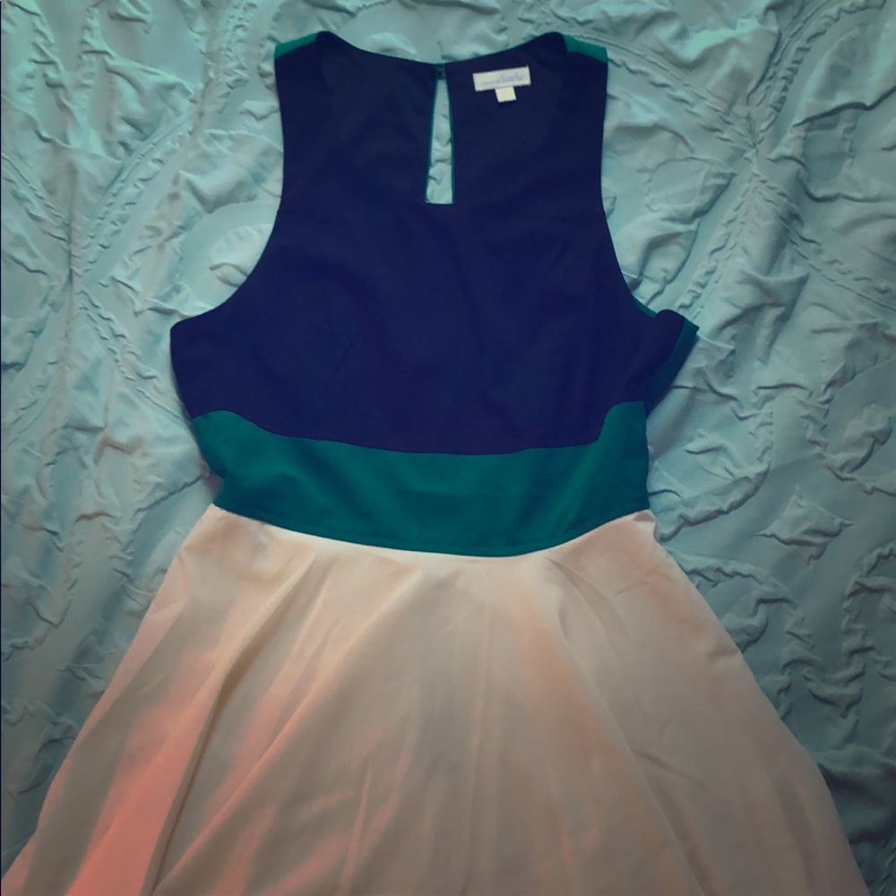 Black, Green and Cream Dress